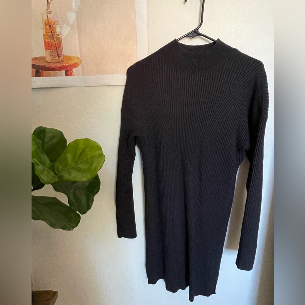 Mock neck sweater dress